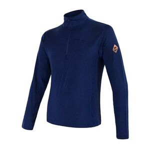 SENSOR MERINO EXTREME pánske tričko dl.rukáv zips tm.modrá Veľkosť: M