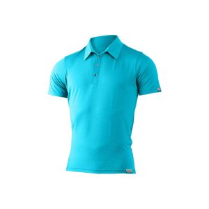 Lasting pánska merino polo košele ELIOT tyrkysová Veľkosť: XL