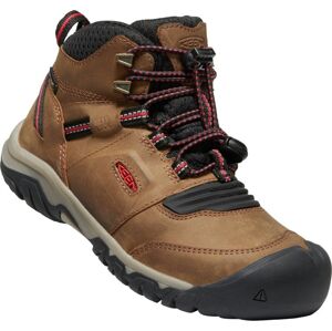 Keen RIDGE FLEX MID WP YOUTH bison / red carpet Veľkosť: 35 detské topánky