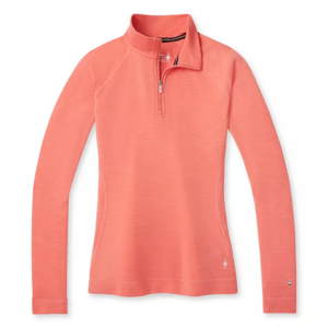 Smartwool W MERINO 250 BASELAYER 1/4 ZIP BOXED sunset coral heather Veľkosť: M spodná bielizeň