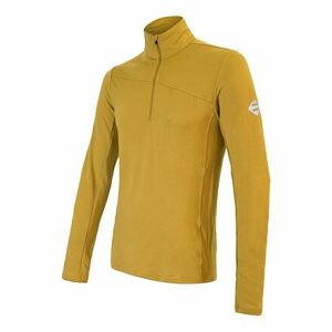 SENSOR MERINO EXTREME pánske tričko dl.rukáv zips mustard Veľkosť: L-