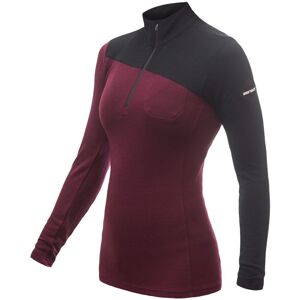 SENSOR MERINO EXTREME dámske tričko dl.rukáv zips port red/čierna Veľkosť: L