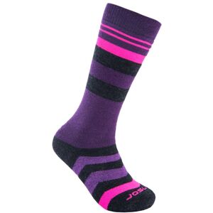 SENSOR PONOŽKY SLOPE MERINO detská čierna/ružová/fialová Veľkosť: 1/2