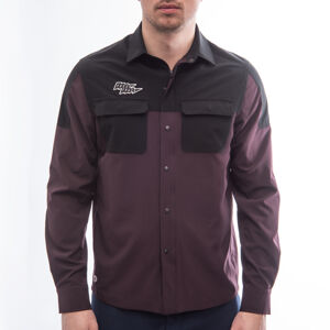 Fresh Trash Mens Rider Long Sleeve Shirt wine red/black Veľkosť: L pánske tričko