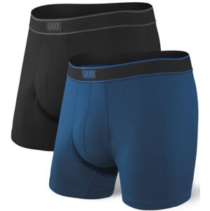 Saxx DAYTRIPPER BB FLY 2PK black/city blue heather Veľkosť: S boxerky