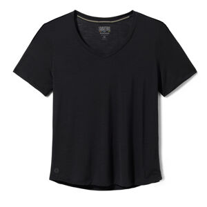 Smartwool W ACTIVE ULTRALITE V-NECK SHORT SLEEVE black Veľkosť: XS dámske tričko