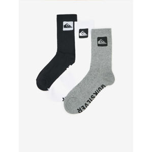 QUIKSILVER Pán. ponožky 3 Crew Pack Farba: Biela-sivá-čierna, Veľkosť: 0