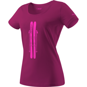 Dynafit dámske turistické tričko Graphic Cotton W Farba: Tmavočervená, Veľkosť: 40