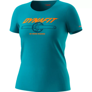 Dynafit dámske turistické tričko Graphic Cotton W Farba: Tyrkysová, Veľkosť: 36